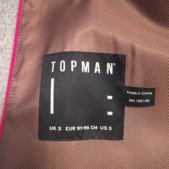 Mens Grey Peacoat - Picture 3 of 4